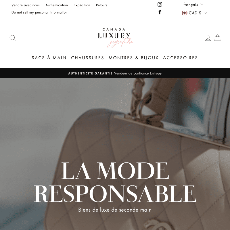Experts de boutiques Shopify - La Fabrique Shopify Montréal canadaluxury.ca custom